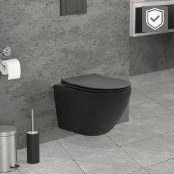 Randloze wandcloset met nano-coating 49,5 cm zwart mat keramiek ML design