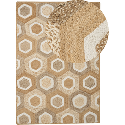 Beliani BASOREN - Laagpolig-Beige-Jute