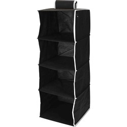 Storage solutions Hangende kast organizer - met vakken - opvouwbaar - zwart - 84 cm - Campingkledingkasten