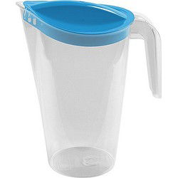 Hega Hogar Waterkan - met deksel - blauw - kunststof - 1,75L - Schenkkannen