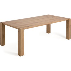 Kave Home - Deyanira tafel met eikenfineer en massief eiken poten 220 x 110 cm