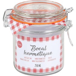 Urban Living Weckpot/inmaakpot - 250 ml - glas - met beugelsluiting - D8.5 x H10 cm - Weckpotten