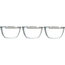 3x Salade serveerschalen glas 24 cm - Saladeschalen