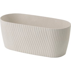 Form Plastic Plantenbak/bloembak Waves - kunststof - ivoor wit - D27 x B12 x H12 cm - Plantenpotten