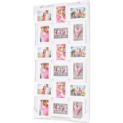 Decopatent® XL Fotolijst Collage voor 18 Foto's van (10x15 & 15x10 Cm) - Fotolijsten - Fotolijstje met 18 fotokaders - 52 x 102 Cm