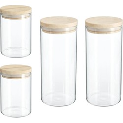 Set van 8x keuken voorraadbussen/potten glas 0.6 en 1.0 Liter inhoud - Voorraadpot