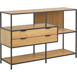 Boekenkast Naturel/Zwart - 114x35x78cm - Varven