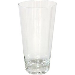 Gerimport Bloemenvaas conisch - helder glas - D12 x H19 cm - Vazen