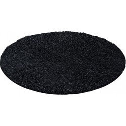 Tapijtenloods Basic Rond Shaggy vloerkleed Antraciet Hoogpolig- 200 CM ROND