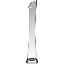 Hakbijl glass bloemenvaas - transparant - D7 x H35 cm - glas - Vazen