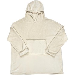 Flanellen fleece Oversized Hoodie plaid - Beige - One Size