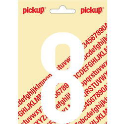 Plakcijfer Nobel 120mm wit 8