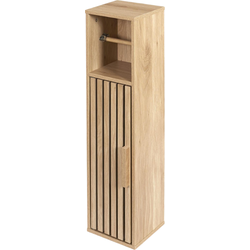 MISOU Klaus Toiletkastje - WC kastje - Badkamerkastje -Toiletrolhouder - WC rolhouder - Staand - Hout - Smal