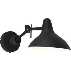 Anne Lighting - wandlamp - Kasket - zwart - metaal - leeslamp - E27 - 2693ZW