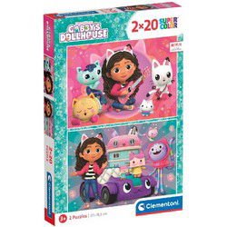 Clementoni Supercolor Puzzel Gabbys Dollhouse 2x20 Stukjes