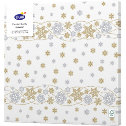 Servetten Snow Glitter White lin Soft 40 x 40 cm