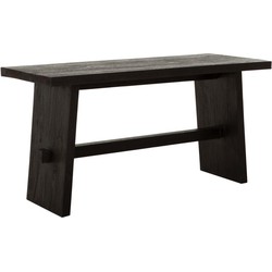 MUST Living Bench Tokyo large,45x90x35 cm, black recycled teakwood with natural cracks