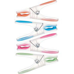 Anti-slip wasknijpers - 20x stuks - kleurenmix - kunststof - 8 cm - Knijpers