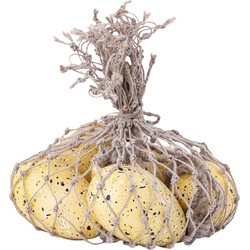 PTMD Deco Object Peony - 19x17x8 cm - Hout - Geel - Set van 6