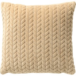 Dutch Decor MELINA - Kussenhoes 45x45 cm - luxe visgraatmotief - effen kleur - Irish Cream - beige - Dutch Decor