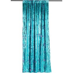 J-line - Gordijn Omkeerbaar Sequin Blauw/paars - 250x125x1cm