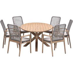 Garden Impressions Luando tuinset 7-delig - Tamako tuintafel ovaal 220x115 cm