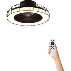 Plafondventilator Jahfier met verlichting - Ø52cm - 3 snelheden - Afstandsbediening -  Zwart