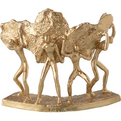 J-line - Figuren Dragen Steen Resine Goud - 33.5x12.5x27.5cm