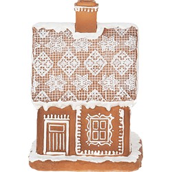 Clayre & Eef Gingerbread house met LED 18 cm Bruin Polyresin Peperkoekhuisje