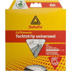 Tochtstrip univ 9x7mm wit 6m