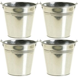 4x Zinken emmers/plantenpotjes 12 cm - Emmers