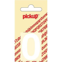 Plakcijfer Helvetica 40 mm Sticker witte cijfer 0 - Pickup