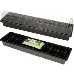 Talen tools Kweekbak - 2x - met deksel - 8 x 54 x 15 cm - kweekkassen