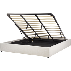 DINAN - Tweepersoonsbed - Lichtbeige - 180 x 200 cm - Polyester