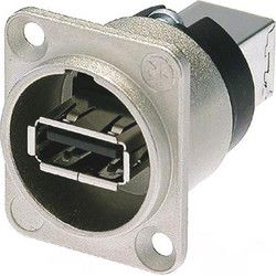 Neutrik omkeerbare usb-adapter (type usb a en usb b) vernikkelde behuizing type d