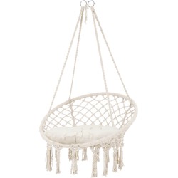 Hangstoel met Zitkussen Beige Katoen ML-Design