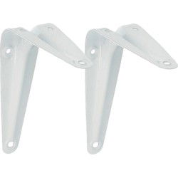 AMIG Plankdrager/planksteun van metaal - 2x - gelakt wit - 100 x 125 mm - Plankdragers