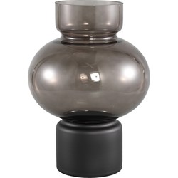 PTMD Nyda Grey glass vase on base round L