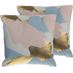 IXIA  - Sierkussen set van 2 - Roze/Goud - 45 x 45 cm - Katoen