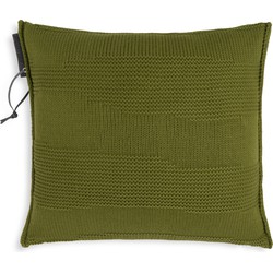Knit Factory Joly Sierkussen - Mosgroen - 50x50 cm - Inclusief kussenvulling