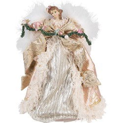 Clayre & Eef Kerstdecoratie Engel Roze Goudkleurig Kunststof