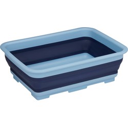 Alpina Wasmand/opbergmand opvouwbaar - kunststof - 12 Liter - blauw - 37 x 27 x 12 cm - Emmers