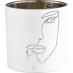PTMD Esha Windlicht - 15 x 15 x 15 cm  - Glas - Wit