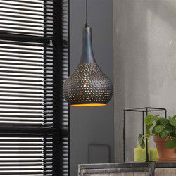 Hoyz - Hanglamp Industry Concrete -  Kegelvorm - Zwart Bruin - 25x25x150