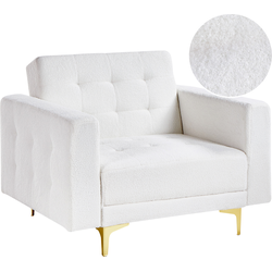 Beliani ABERDEEN - Fauteuil-Wit-Bouclé