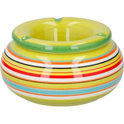 G.Wurm Storm asbak - groen/multi-kleur - 13 x 7 cm - keramiek - Asbakken