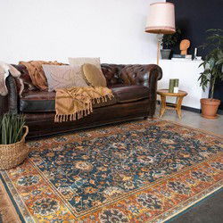Vintage vloerkleed Chir Groen/Oranje Groen,Oranje - Viscose - 200 x 300 cm - (L)