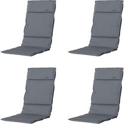 Madison -  Tuinkussen Fiber Deluxe Rib grey - Ca. 125x50 cm - Set van 4