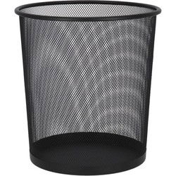 Gerimport Prullenmand - 9L - metaal - zwart - prullenbak - 27 cm - Prullenmanden