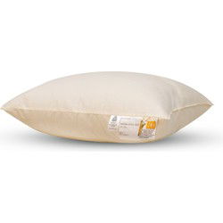 Tershellinger Eco Wollen Hoofdkussen - IWS Gecertificeerd Zuiver scheer wollen kussen  - Zacht/Medium 100% natuurlijk hoofdkussen - soepele ondersteuning - gemiddelde slaper - 60x70cm